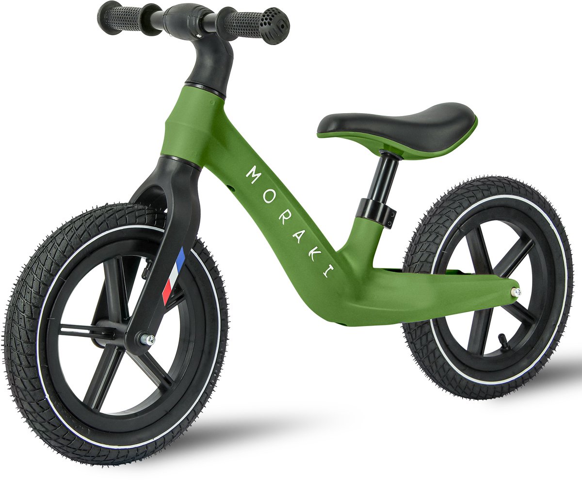 Moraki - Loopfiets - 2 Jaar - Verstelbaar Zadel - Balance Bike - 3 Jaar - Jongens en Meisjes - Groen (8720872310510)