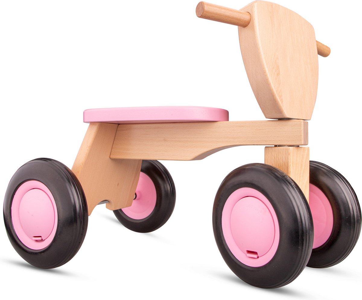 New Classic Toys® Houten Loopfiets - Road Star - Roze (8718446114220)