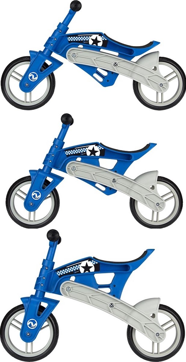 Nijdam Loopfiets - Verstelbaar - N Rider - Blauw/Grijs (8716404301774)