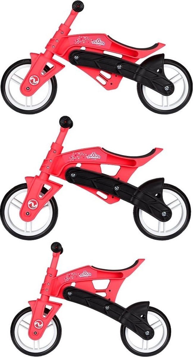 Nijdam Loopfiets - Verstelbaar - N Rider - Roze/Zwart (8716404301781)