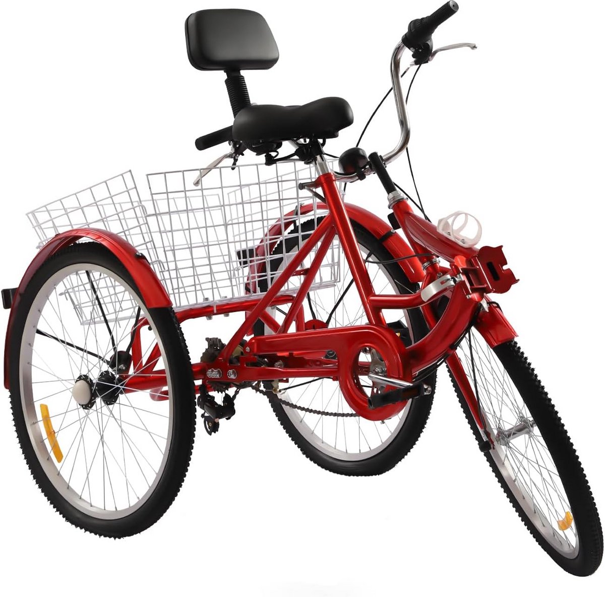 Opvouwbare 24 Inch Driewieler met 7 Versnellingen en Grote Mand voor Volwassenen en Senioren (9101036606271)