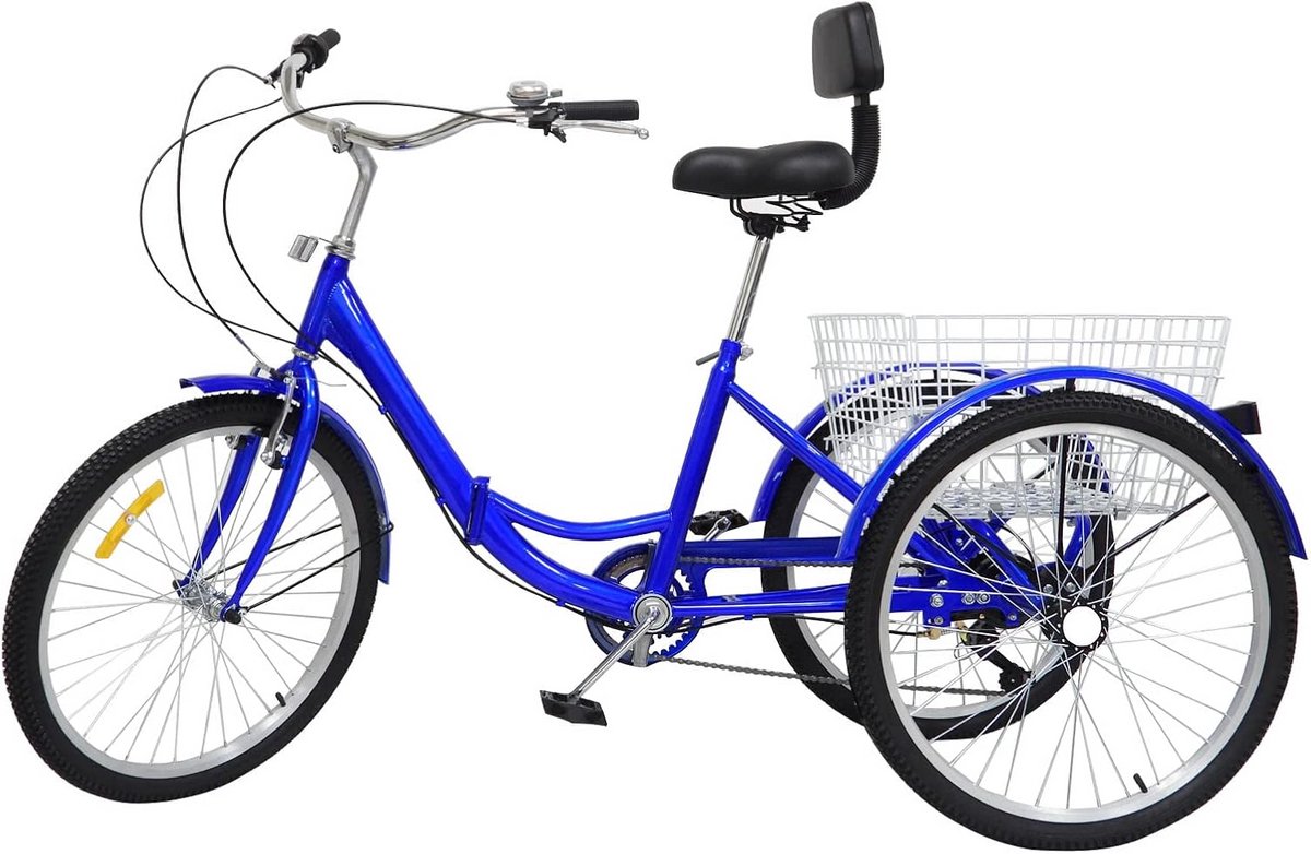 Opvouwbare Draaibare Driewieler voor Volwassenen en Senioren - Comfortabele 3-Wieler Blauw (9101052137926)