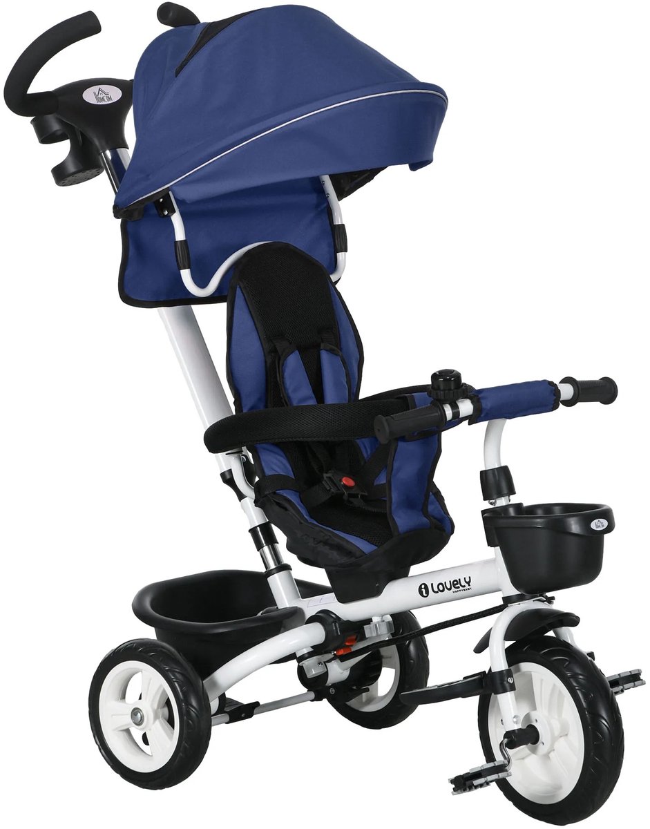 Opvouwbare Driewieler - Blauw - Driewieler - Driewielers - Driewieler Met Duwstang - Driewieler Volwassenen - Kinder Fiets - Kinderfiets - Babyfiets - Peuterfiets (8721302723443)