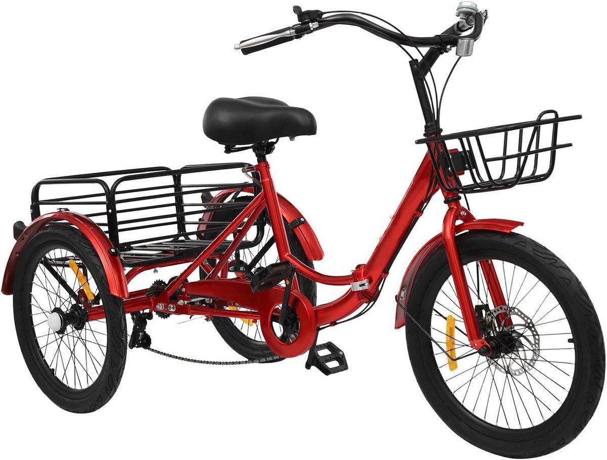 Opvouwbare Volwassen Driewieler met 7 Versnellingen en Grote Mand (9101045995434)