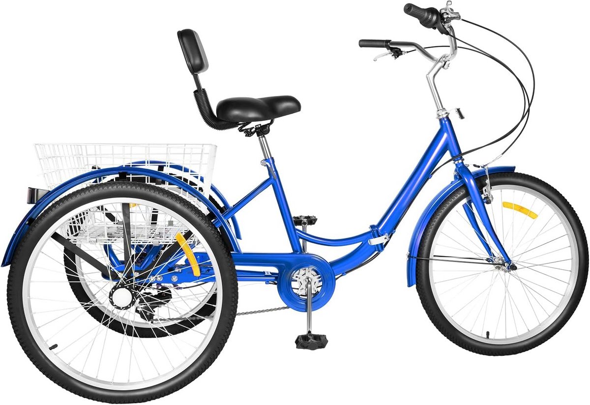 Opvouwbare driewieler 24 inch met 7 versnellingen voor volwassenen en senioren (9101037484151)