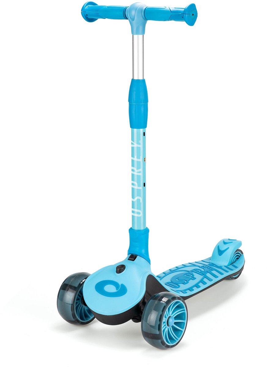 Osprey 3Ride Tri-Scooter - Blauw - Voor Kinderen vanaf 3 Jaar - Verstelbaar Stuur - Easy Fold & Tilt-to-Turn Sturing (5031470245023)