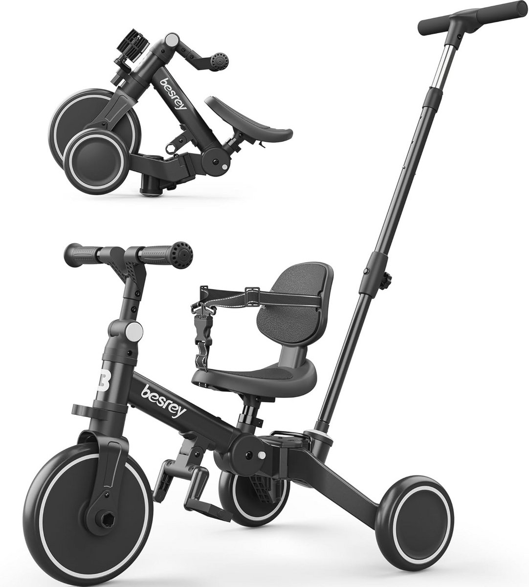 Peuterfiets met Duwstang en In hoogte Verstelbare Zitting voor 1-3 Jaar (6151810499400)