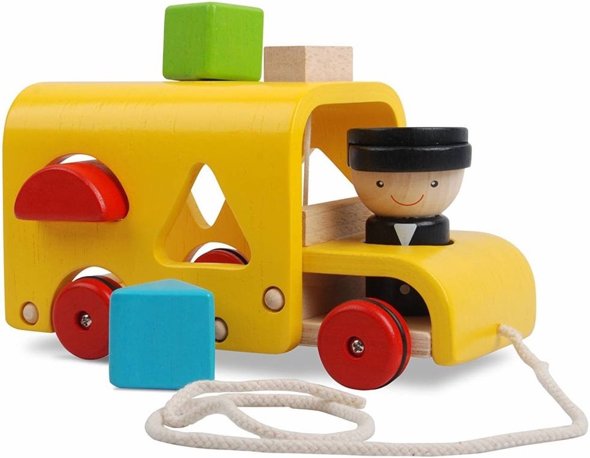 Plan Toys houten sorteerbus (8854740051219)