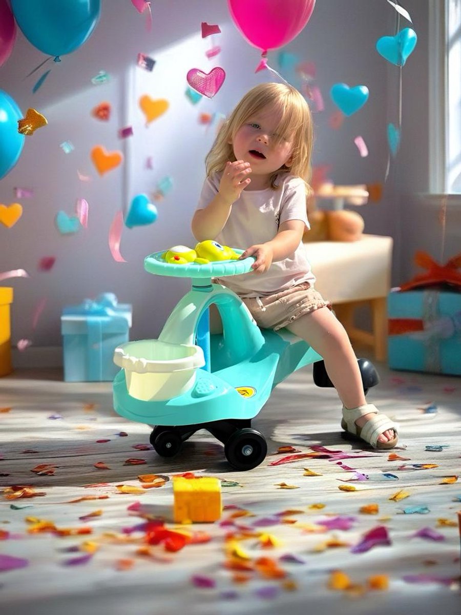 Plasmacar wigglecar - pastel mint loopauto - geschikt voor kinderen vanaf 2,5 jaar - veilig en educatief speelgoed (0757232022385)