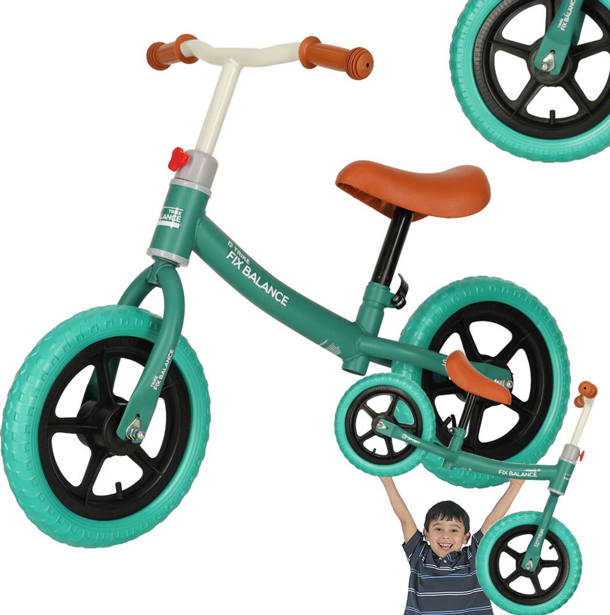 Playos® - Loopfiets - Turquoise - Verstelbaar Zadel & Stuur - van 80 tot 108 cm - tot 35 kilo - Balansfiets - Leren Fietsen (8721022058238)