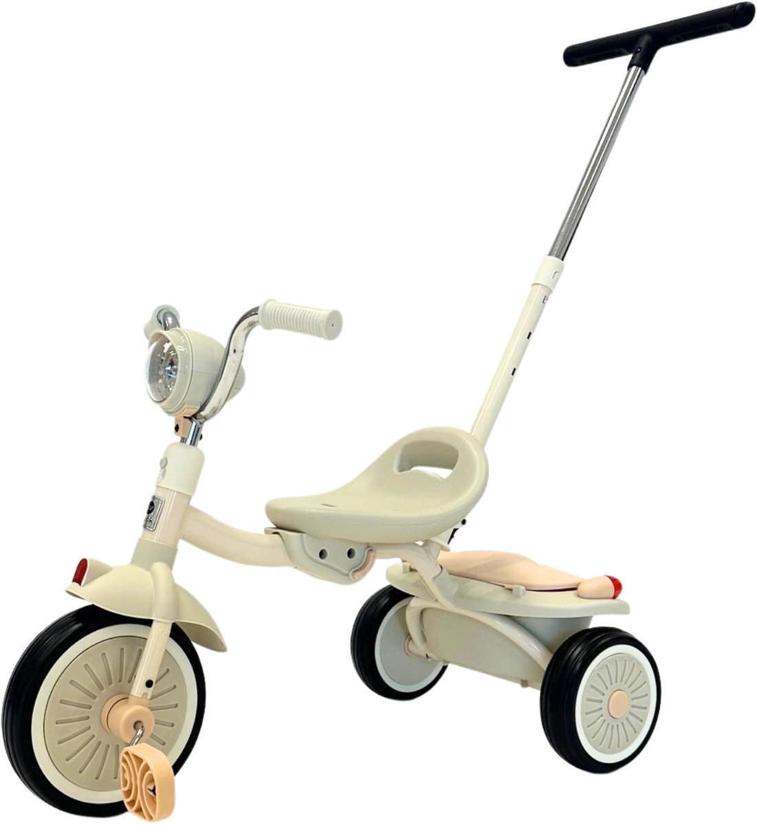 Puck Driewieler Cream-Rose met duwstang (6096232829827)