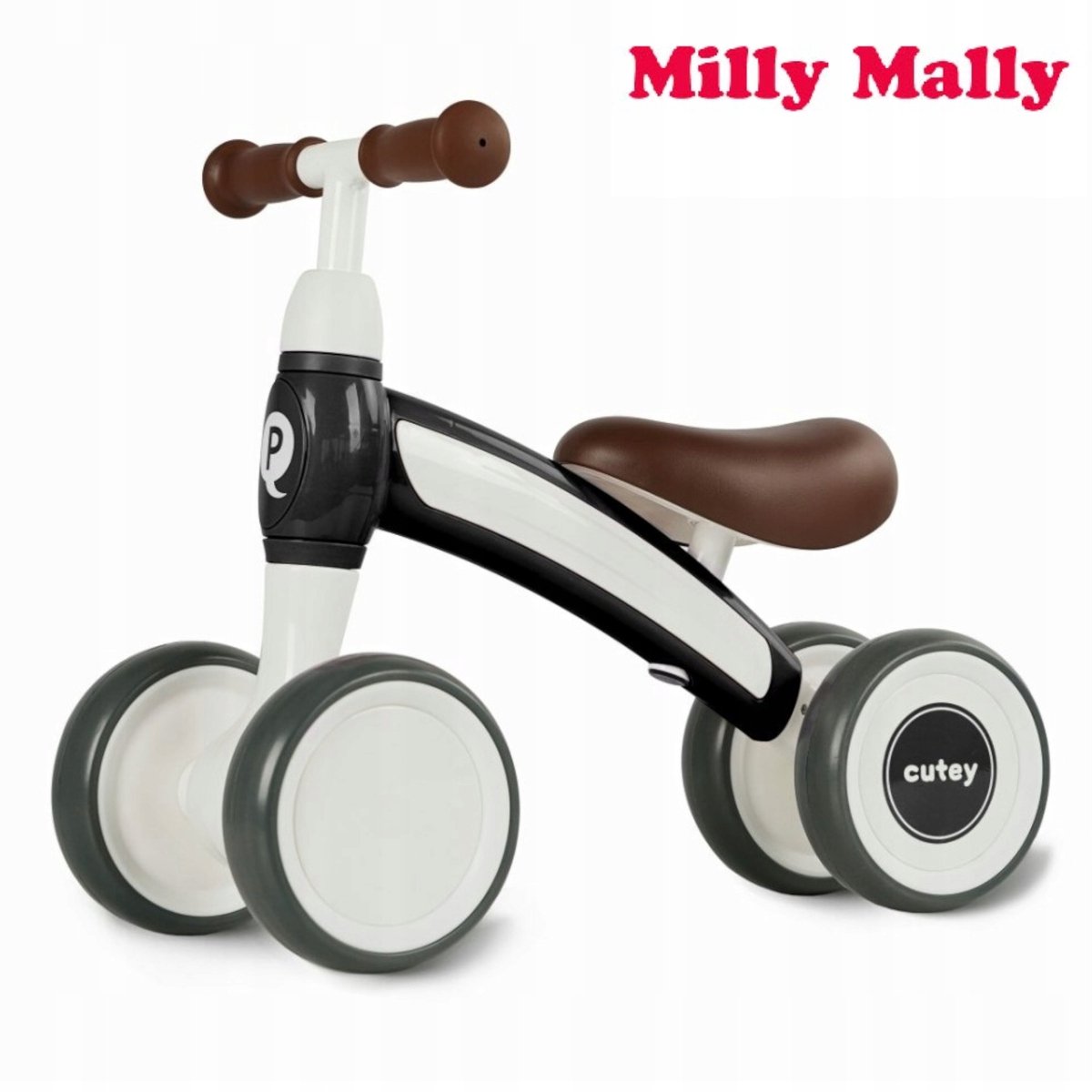 Qplay Cutey Retro Loopfiets Zwart - Stabiliteit & Design voor Kinderen (5907385932146)