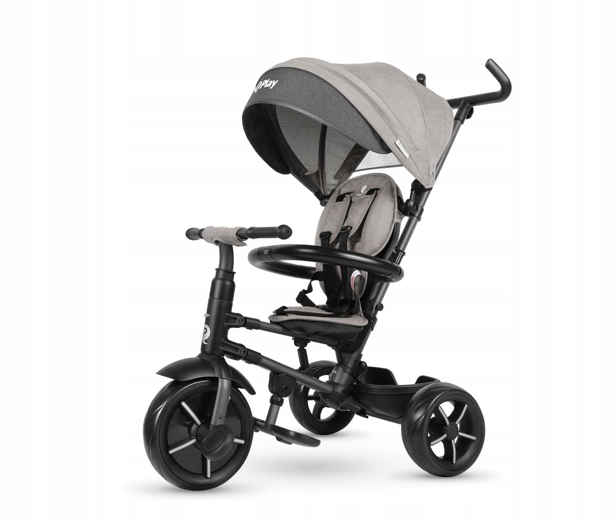 Qplay Driewieler Rito Star Grijs - 3-in-1 Kinderfiets (5061047480212)