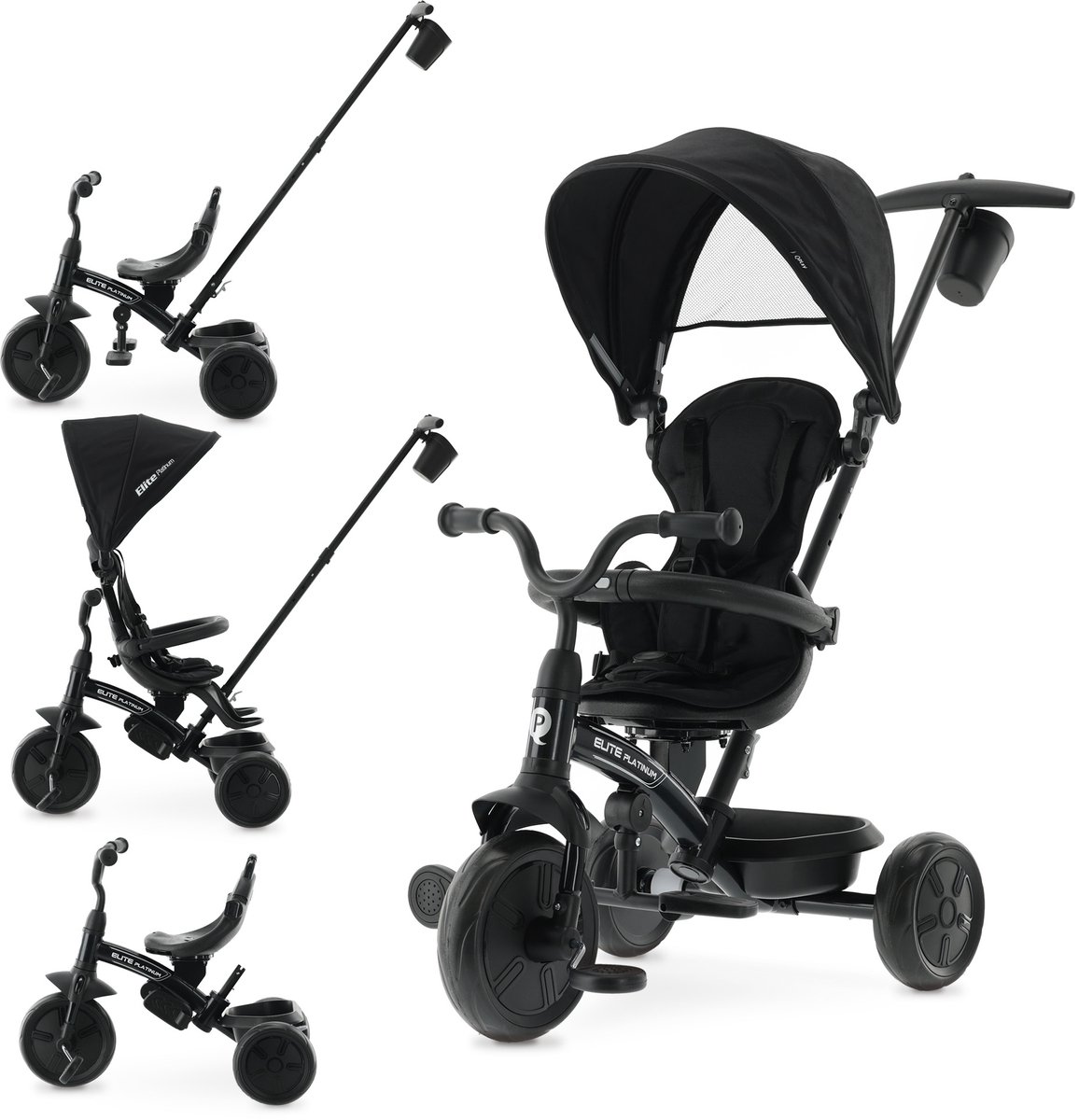 Qplay Elite Platinum Driewieler - Loopfiets - Zwart (5061047482070)