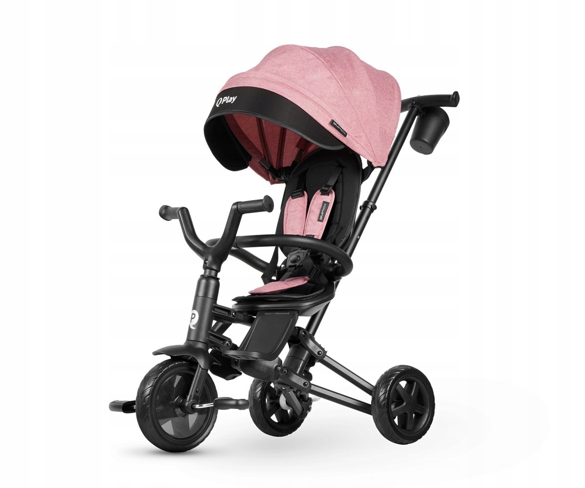 Qplay Nova Niello Driewieler - Roze, 6-in-1 Kinderfiets met Duwstang (5061047480472)