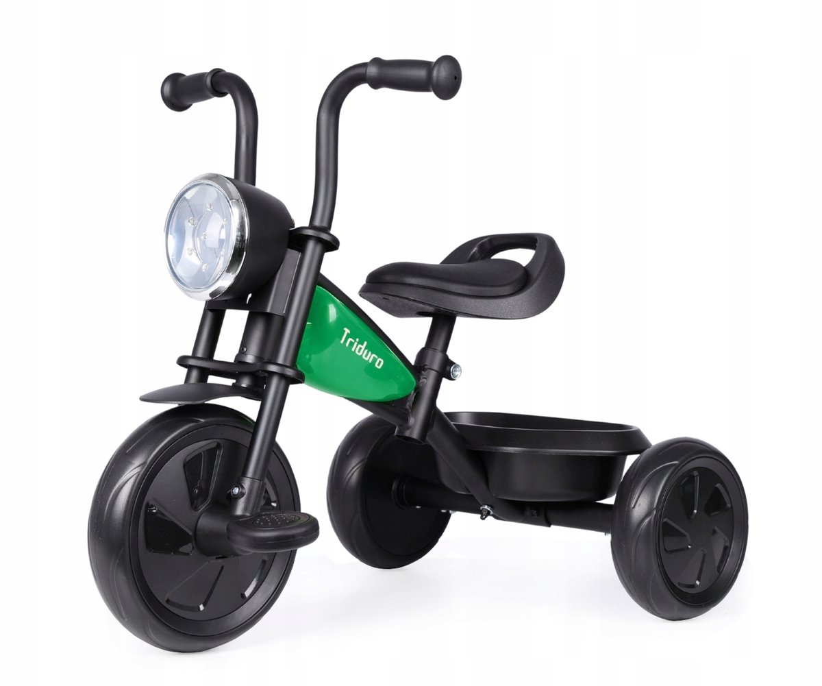 Qplay Triduro Driewieler - Groen, Motorlook met Licht & Geluid (5061047481516)