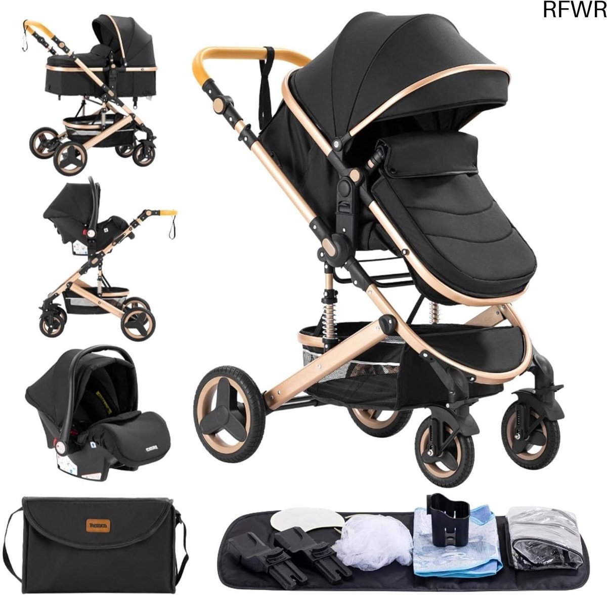 RFWR® 3-in-1 kinderwagen voor baby en peuter - opvouwbaar en multifunctioneel (8721316047764)