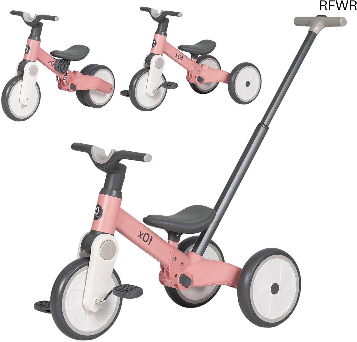 RFWR® 5-in-1 Evolutionaire Driewieler voor Kinderen van 18 Maanden tot 3 Jaar - Veilige, Grappige en Praktische Babyfiets (Roze) (8721316002046)