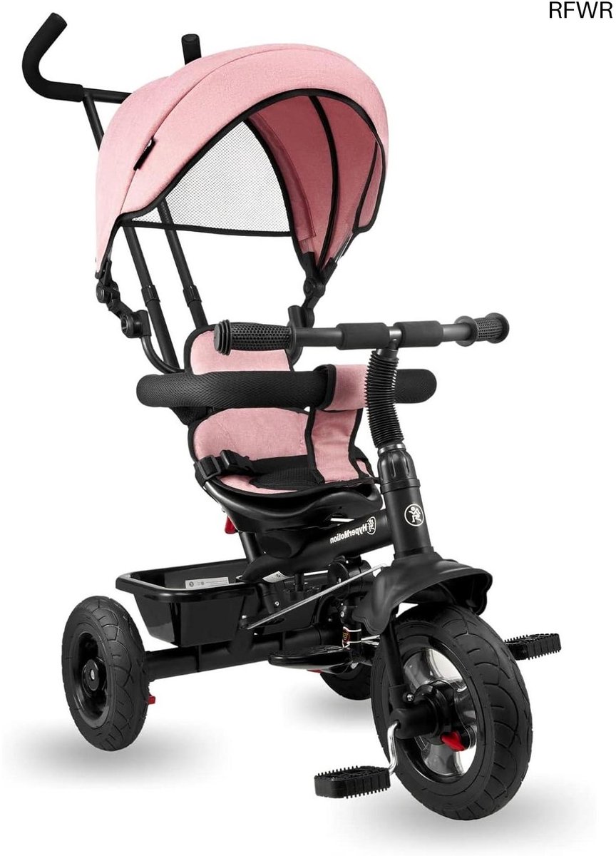 RFWR® Driewieler voor Kinderen van 1 tot 4 Jaar met Duwstuur - Roze, Veilig en Ergonomisch (8721316117443)