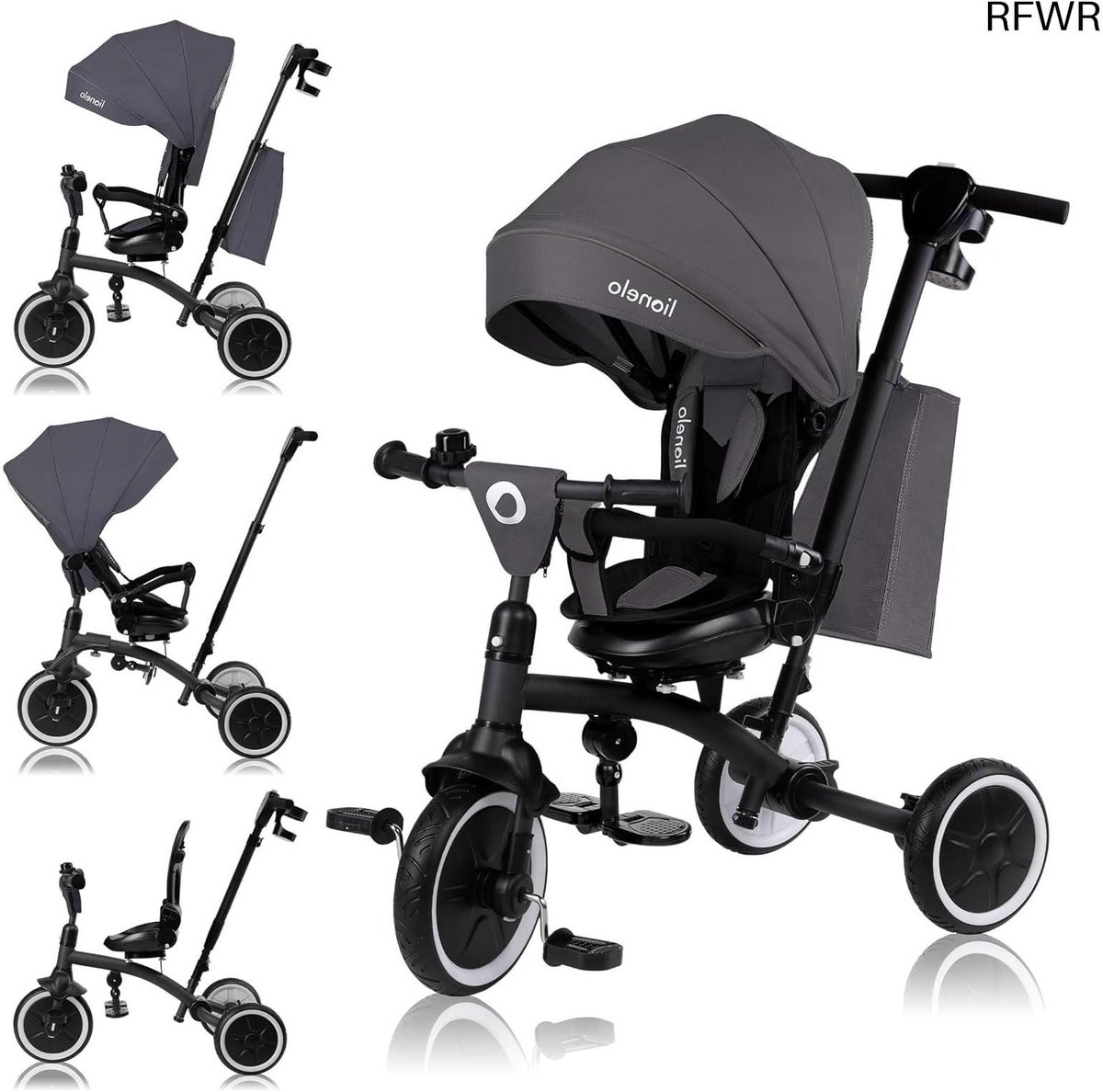 RFWR® Multifunctionele Kinderfiets 2-in-1 Tris Plus voor Kinderen van 9 Maanden tot 5 Jaar - Draaibare Zitting en Grote PU-Wielen (8721316117085)