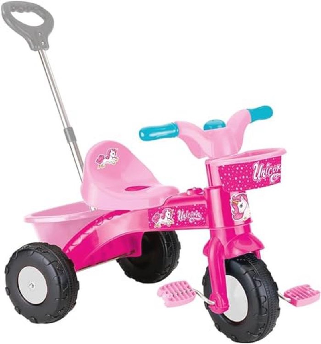 Roze Eenhoorn Driewieler met Duwstang voor Kinderen (9101004938984)