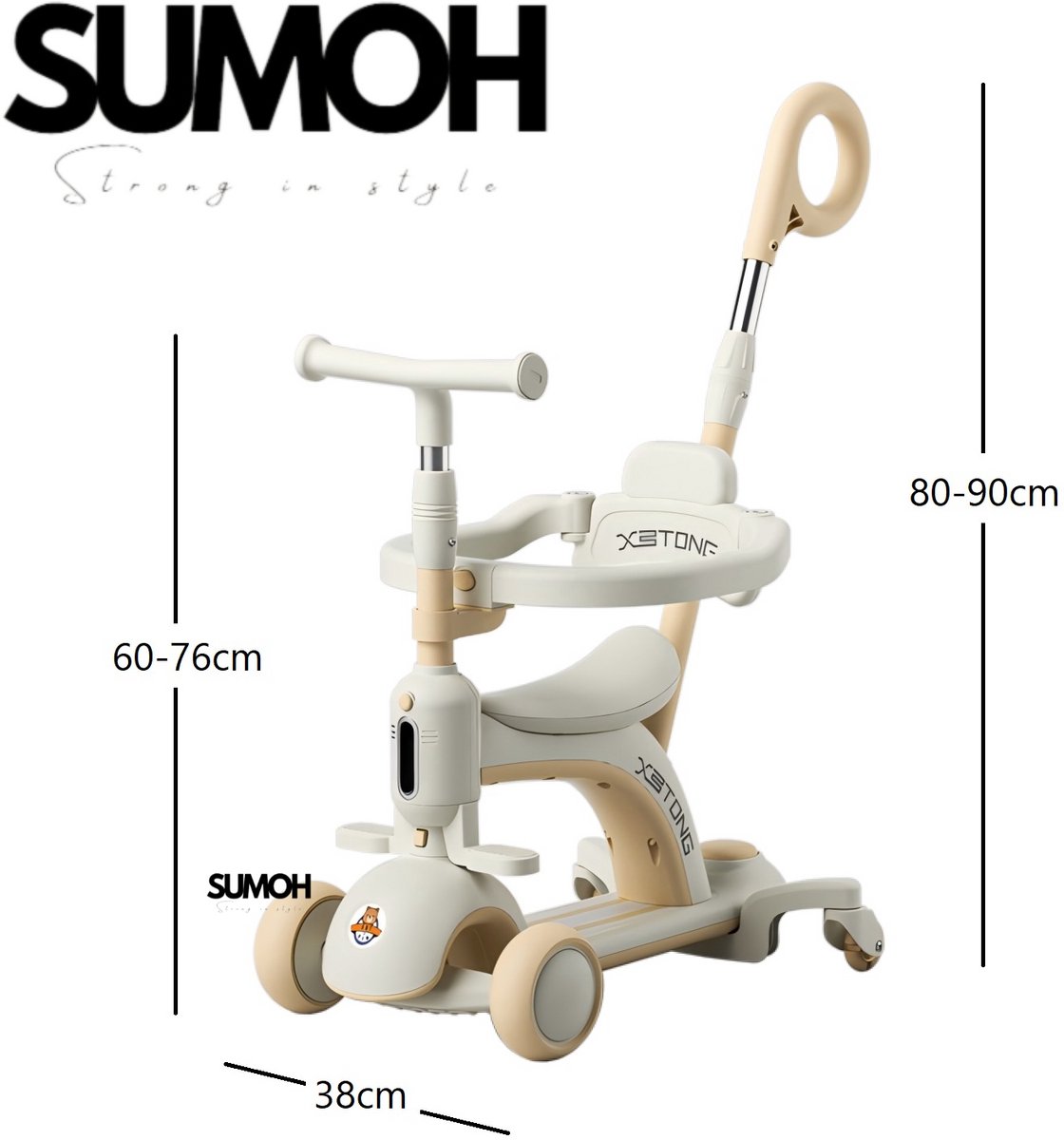 SUMOH® Sterke Veilige 6-in-1 - Step, Loopfiets & Kinderwagen 2025 Trending - LED Wielen, 360° Draaibaar, Verstelbare Duwstang | Alles-in-één Driewieler voor Peuters & Kleuters (1-12 Jaar) | Compact, Luxe & Veelzijdig Cadeau Feest Verjaardag + Giftbox (8721284060642)