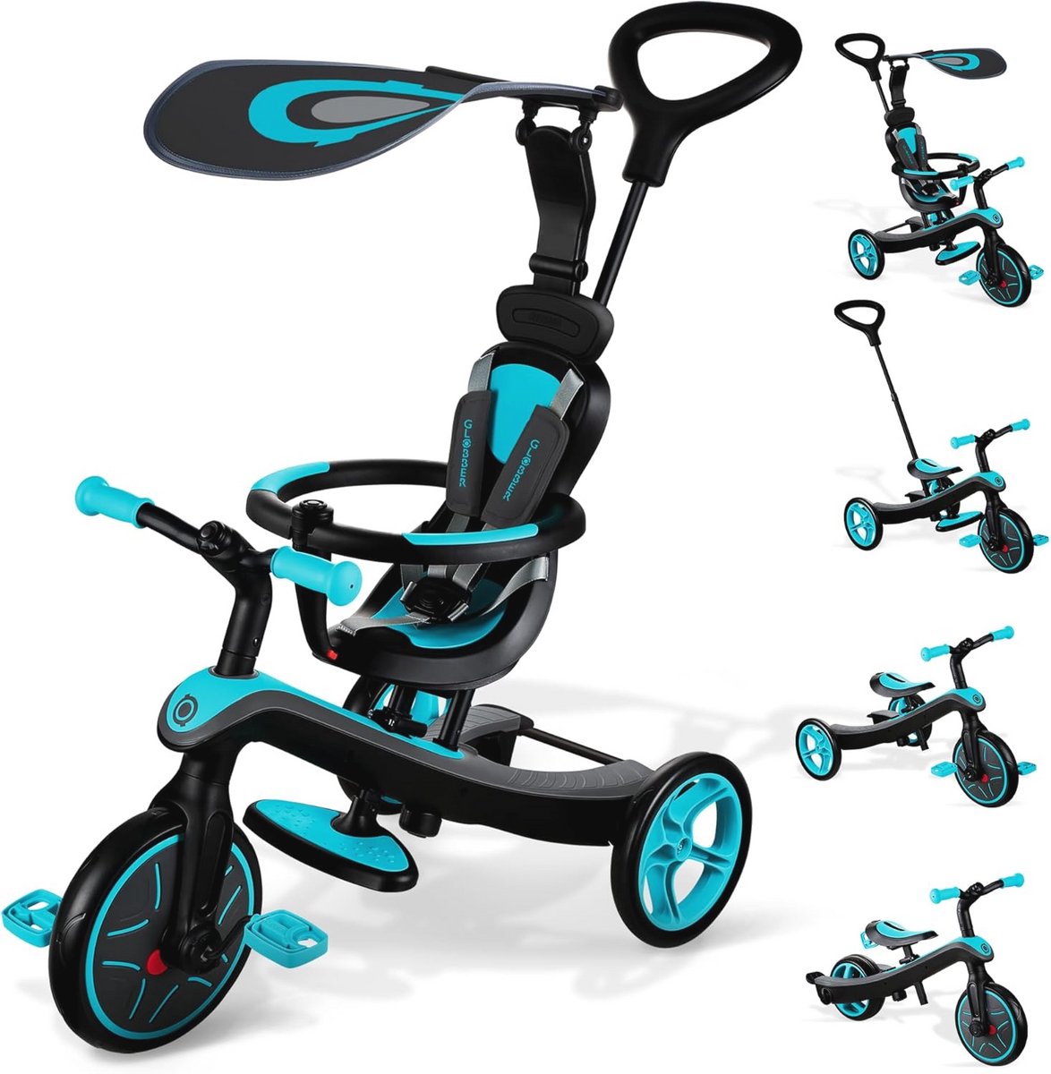 Schaalbare Driewieler en Loopfiets 4-in-1 voor Peuters van 10 Maanden tot 5 Jaar - eendenblauw (6151804669604)