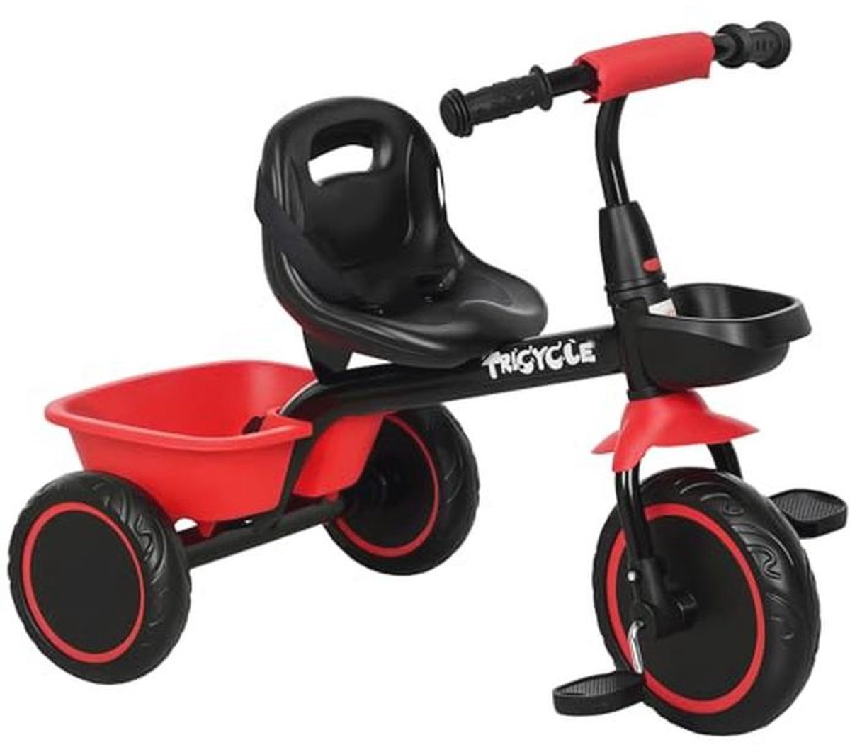 Schaalbare Driewieler voor Kinderen van 2 tot 5 Jaar - Verstelbare Zitting met 2 Mandjes en Veiligheidsgordel - Rood (9101004212169)