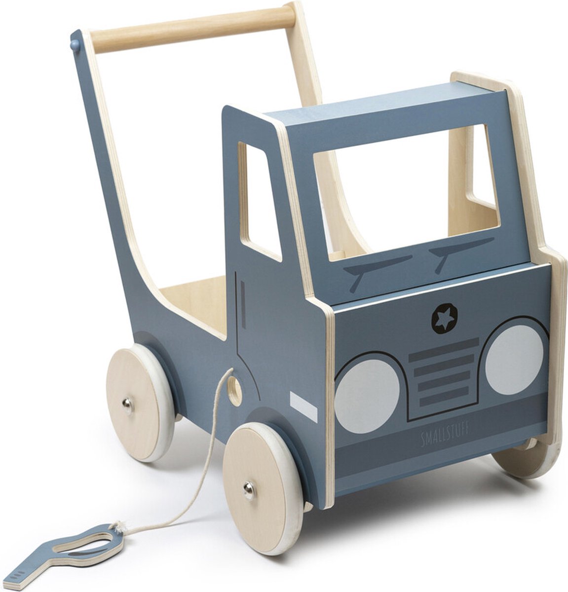 Smallstuff Houten Loopwagen - Blauw (5712352077306)