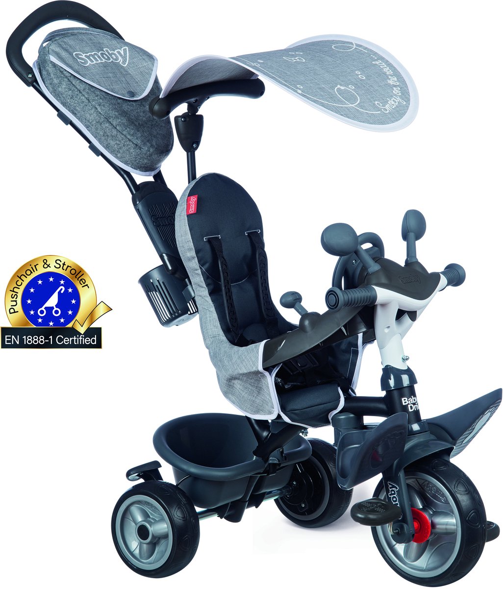Smoby - Baby Driver Plus Grijs - Driewieler (3032167415028)