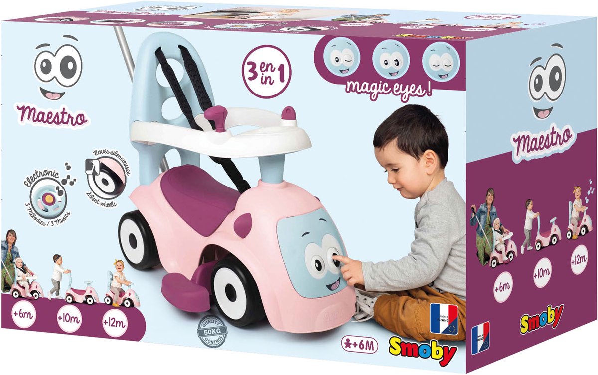Smoby Ride On Maestro Balade Roze - Loopauto (3032167203052)