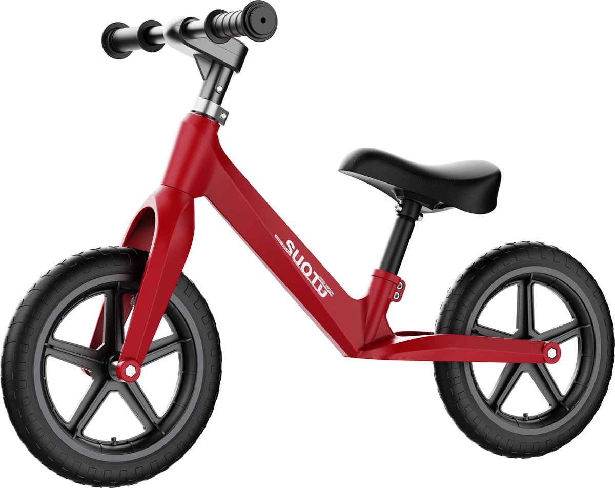 Suotu Loopfiets - Speelgoed Vanaf 1-5 jaar - Jongens en Meisjes - Kinderstep - Rood (8720847289759)