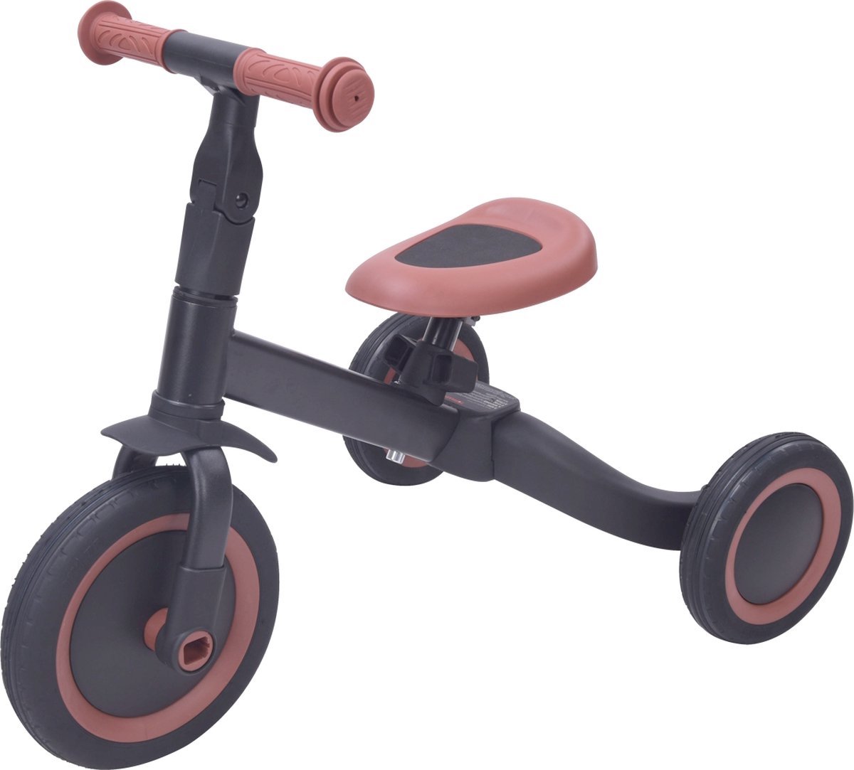 Topmark Kaya - 4 in1 Driewieler - Loopfiets - Balance Bike - Zwart-Bruin (8717154587319)