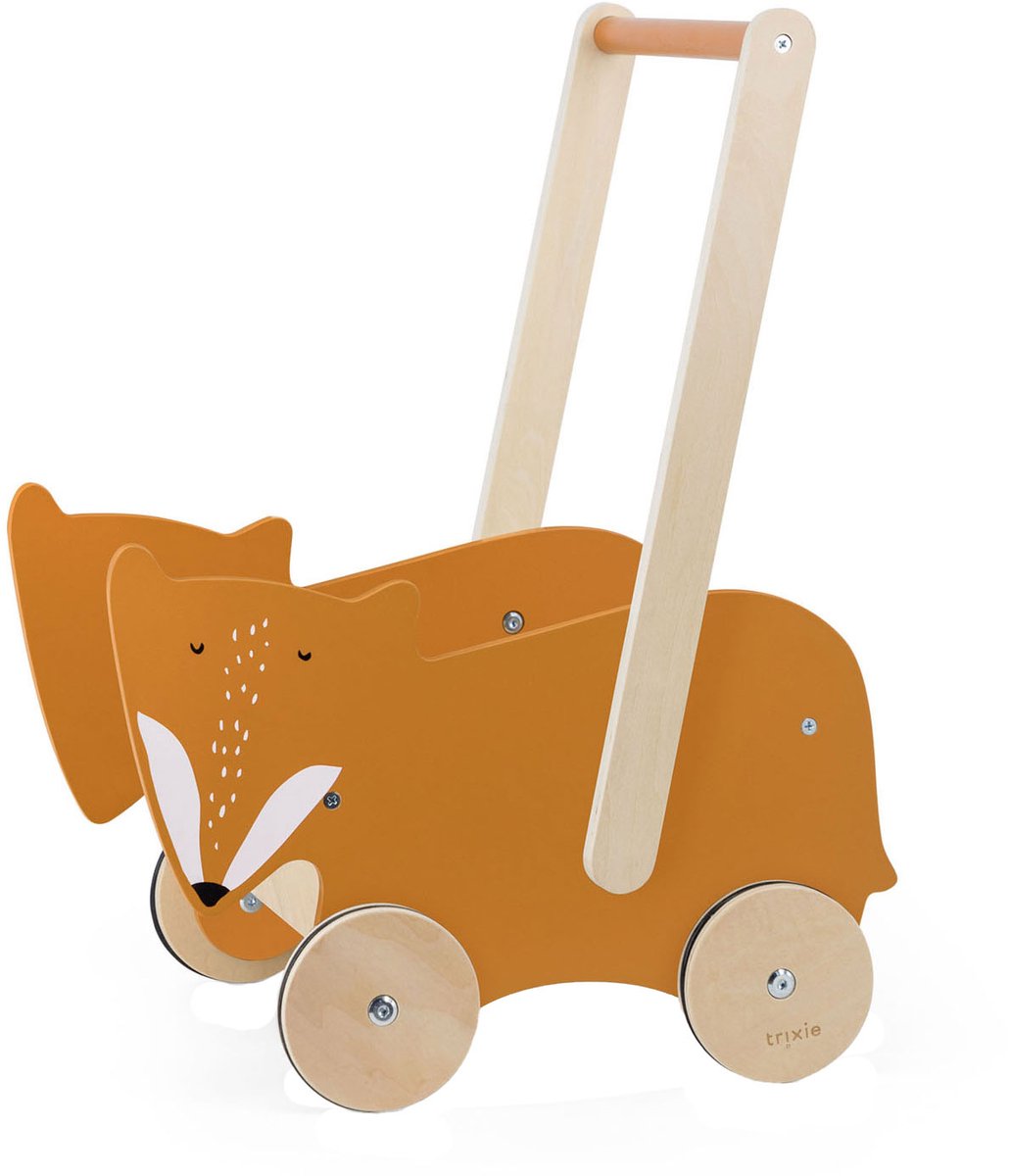 Trixie Houten Loopwagen - Mr. Fox - Babywalker - Kinder speelgoed - Loopkar vanaf 1,5 jaar - Voor Jongens en Meisjes - FSC (5400858368249)