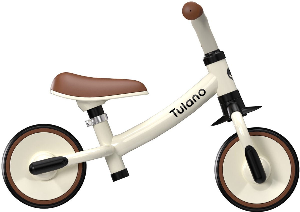 Tulano - Scout 15 - loopfiets - voor Kinderen van 18-48 maanden - crème/bruin/zwart (5903796015331)