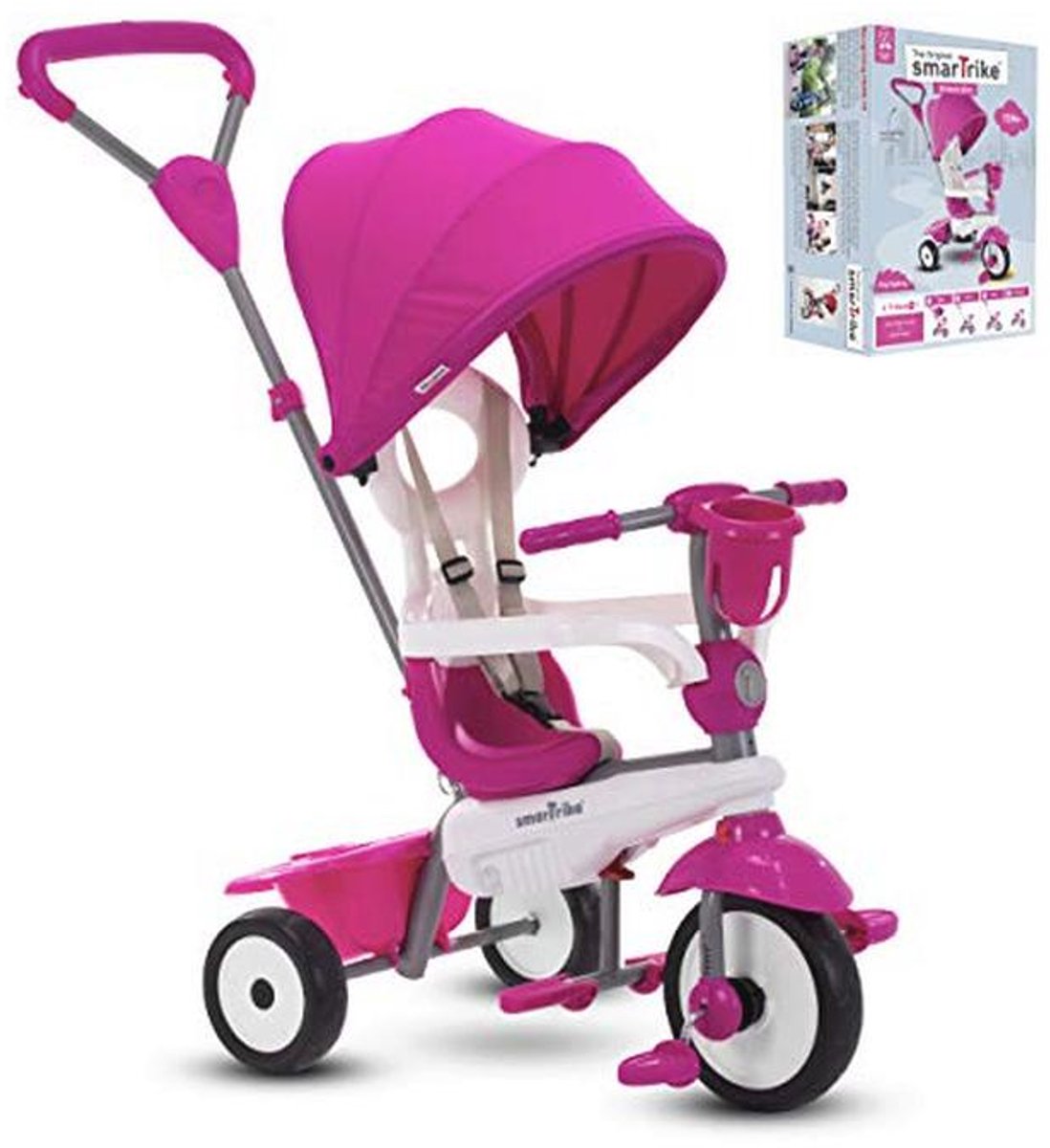 Verstelbare Driewieler en Wandelwagen voor Peuters - Geschikt voor Kinderen van 15 Maanden tot 3 Jaar (Roze) (9101001595746)