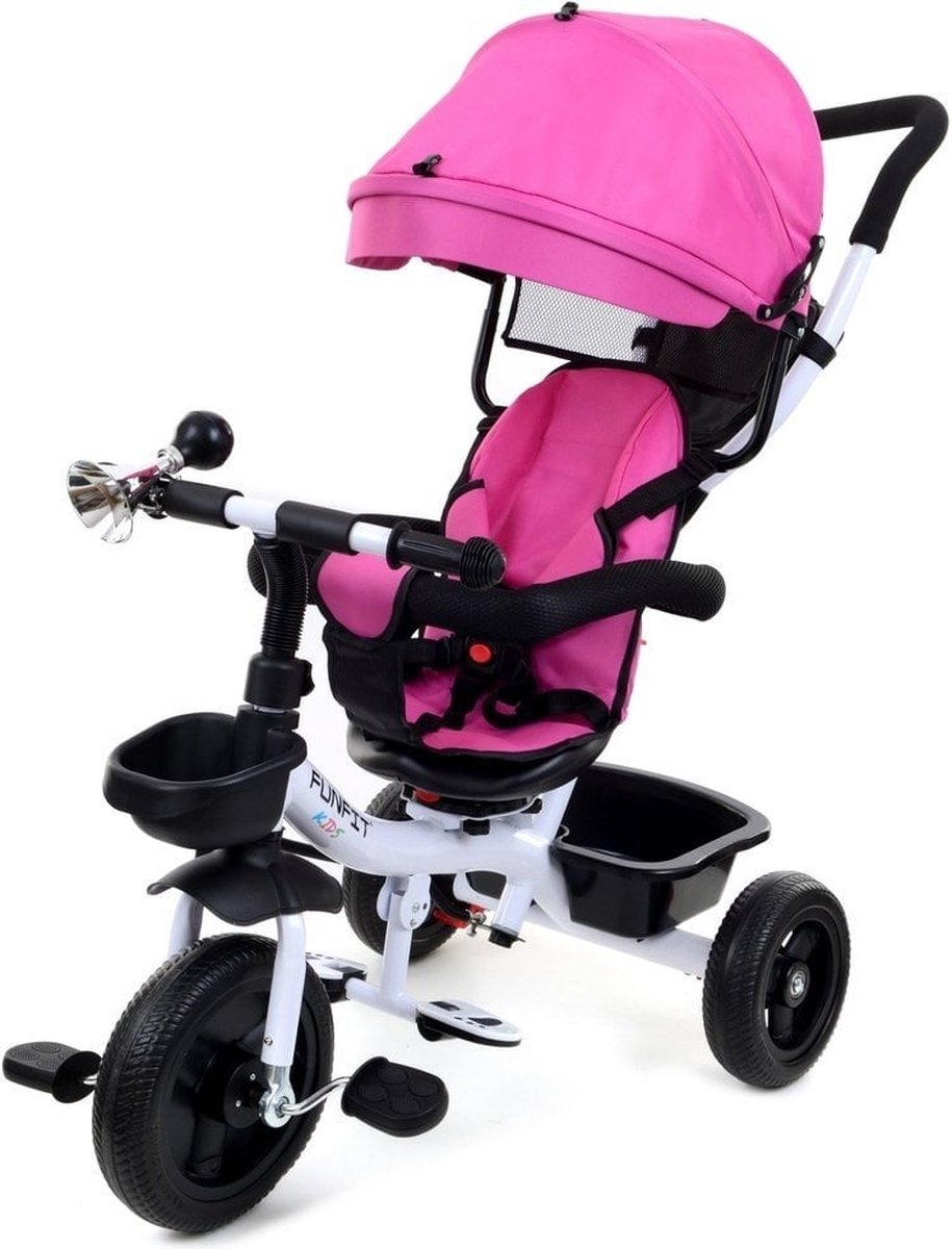Viking Choice Driewieler Roze - Fiets met Duwstang, Zonnekap & Draaibaar Zitje (8721303611336)