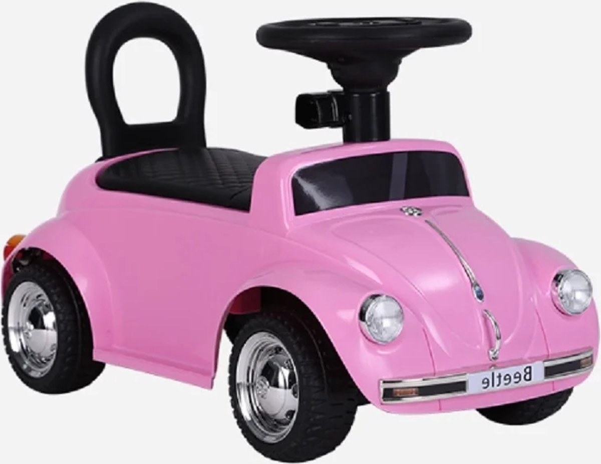 Volkswagen Beetle roze, loopauto met multimedia unit USB en MP3 (8785276172973)