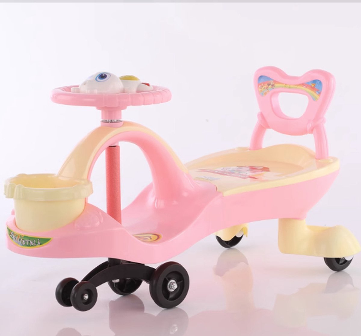 Wiggle Car pastel roos - roze loopauto PLasmacar swingauto TwistCar (7446030923903)