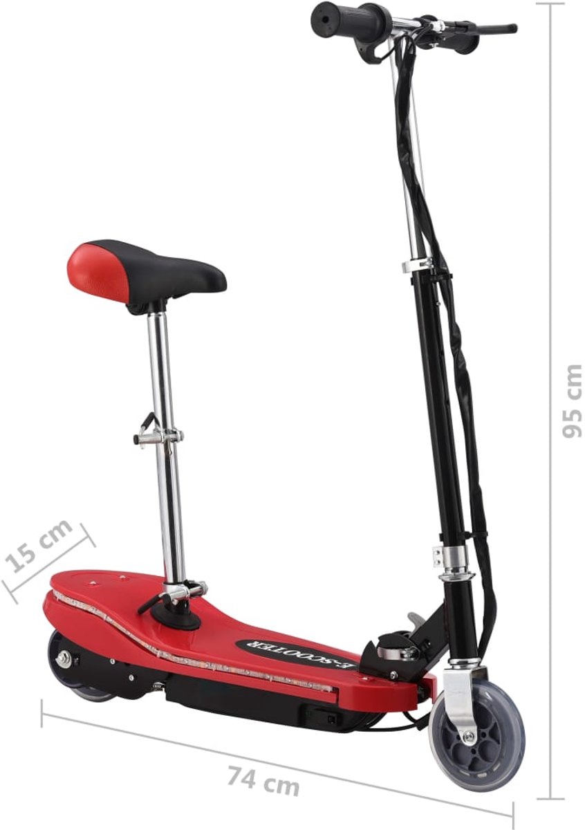 vidaXL Kinderstep met LED en zadel - 120 W rood Kinderstep - Kindersteppen - Step - Step Kinderstep (8301359053214)