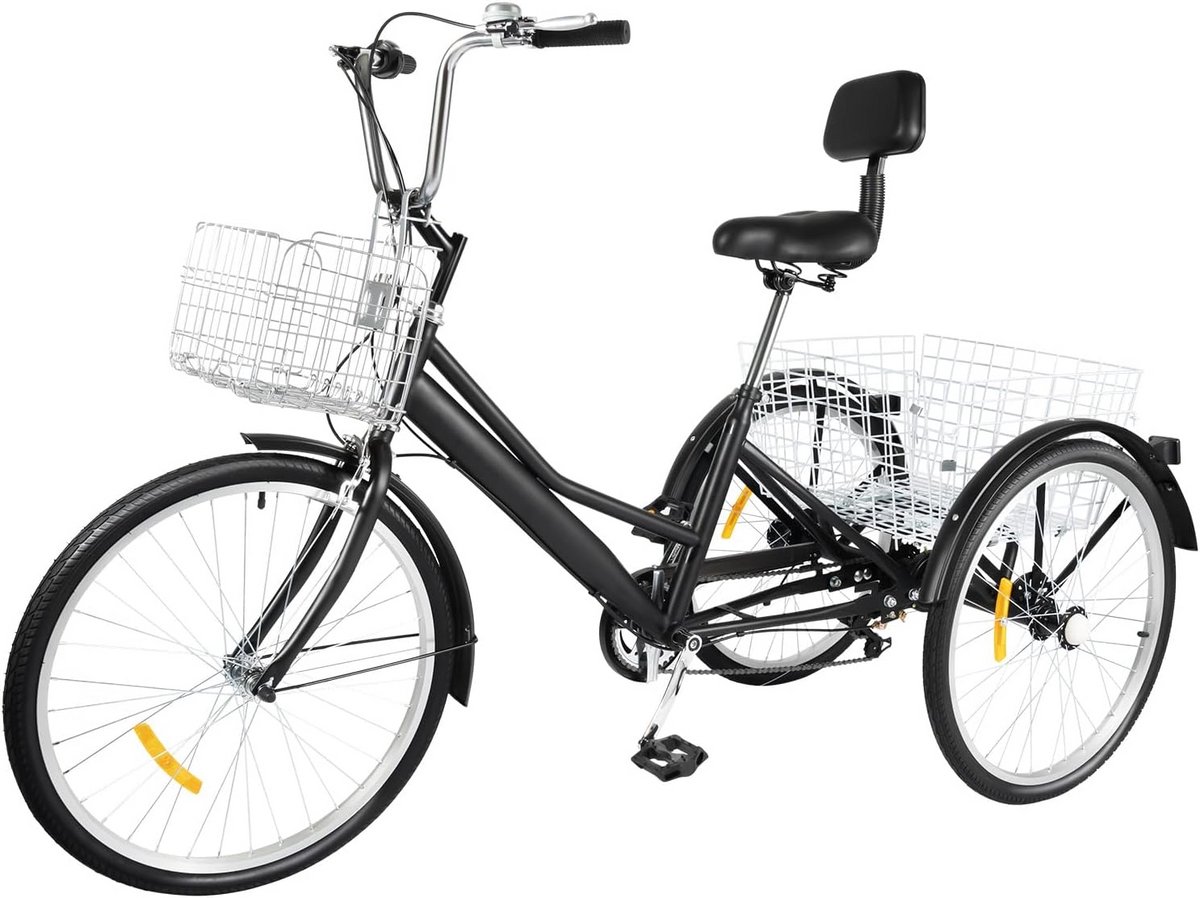 24 Inch Vouwbare Driewieler voor Volwassenen met 7 Versnellingen en Mand (9101053412336)