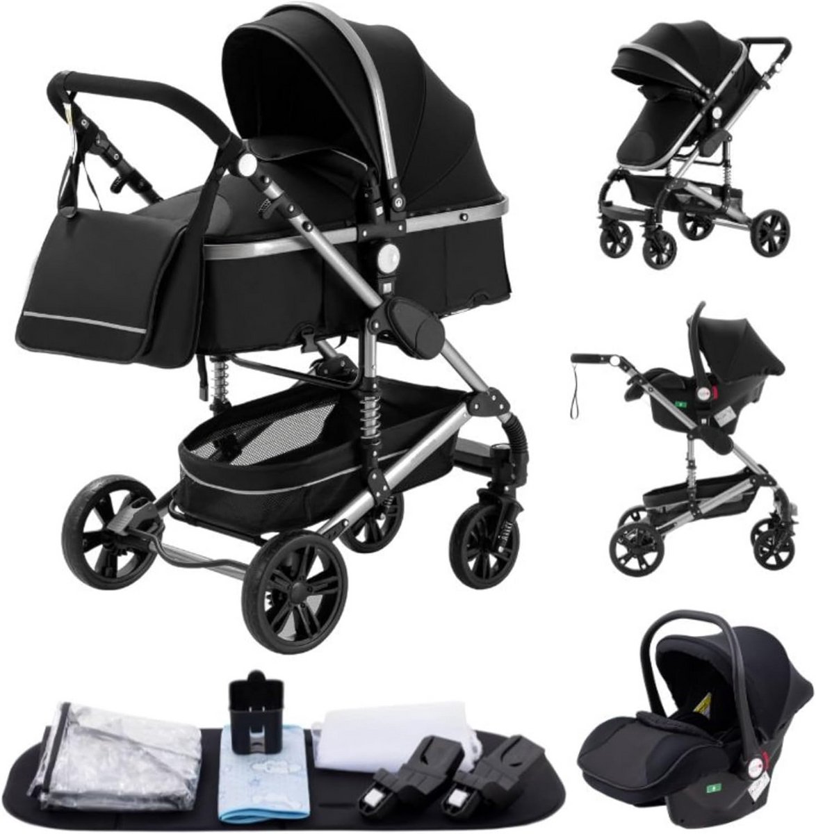 3-in-1 Kinderwagen Combiset - Comfortabele Driewieler met Hoge Zitpositie (9101064302152)