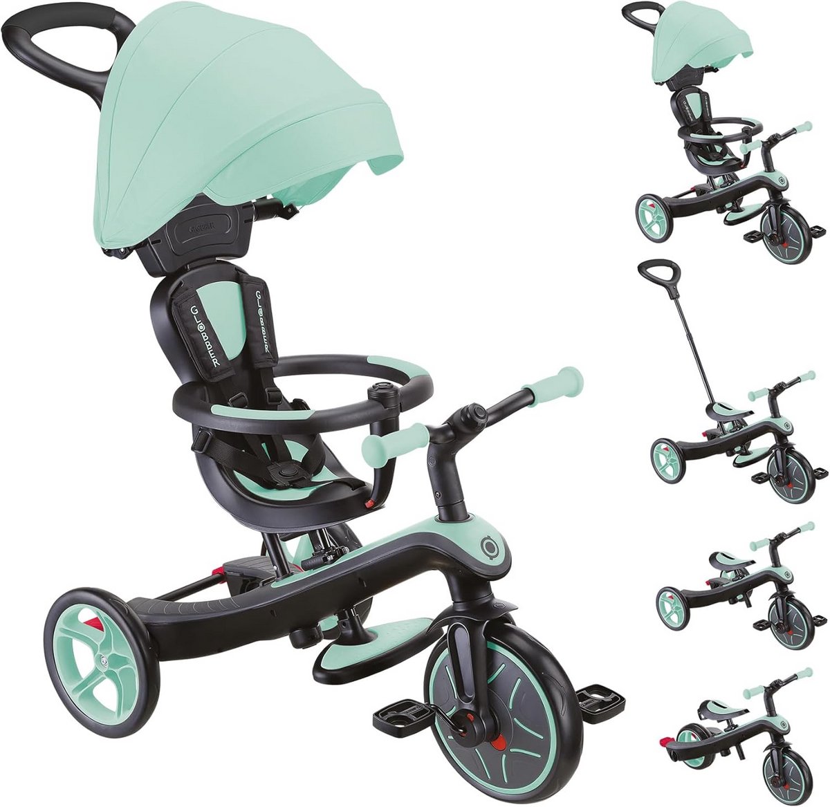 4-in-1 Driewieler en Loopfiets voor Peuters - Mintgroen (9101069288994)