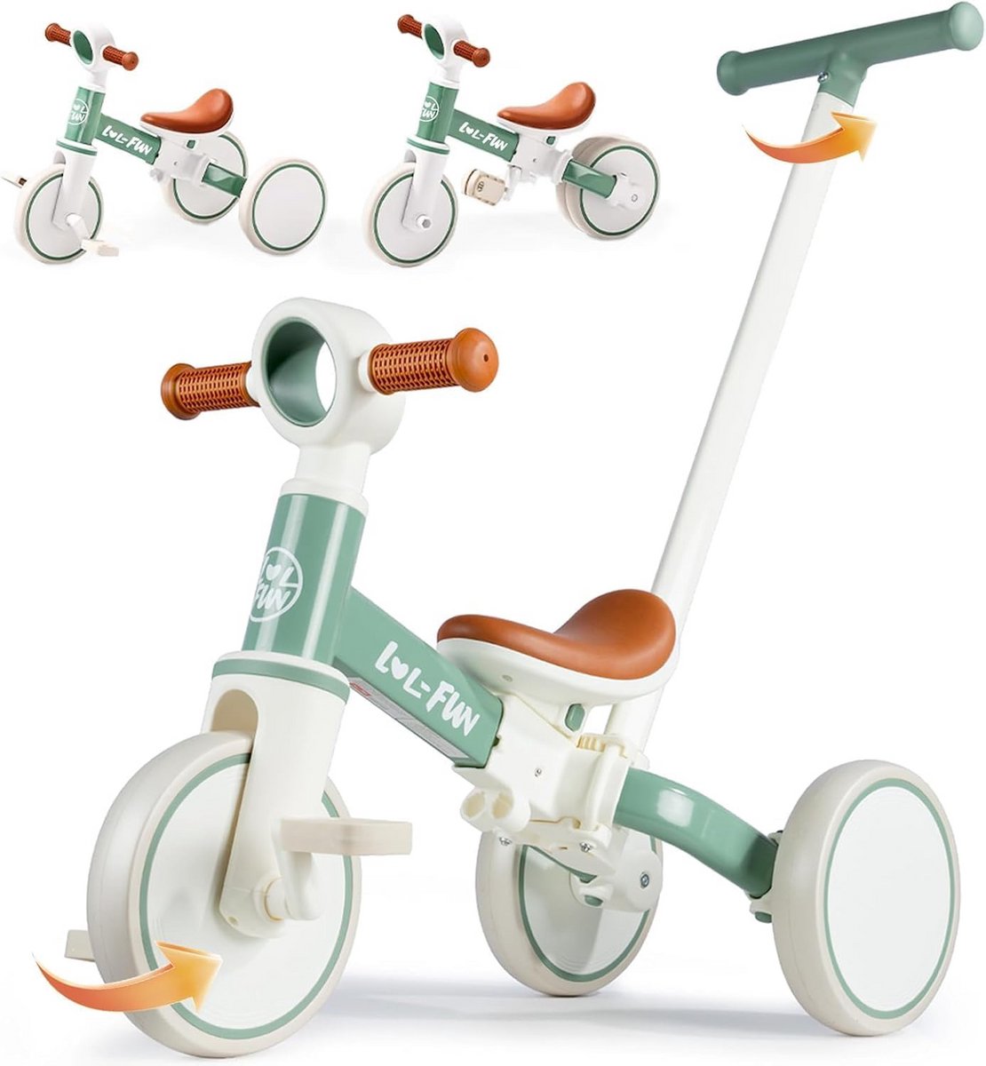5-in-1 Loopfiets Driewieler met Duwstang voor Kinderen 1-4 Jaar (9101052909356)