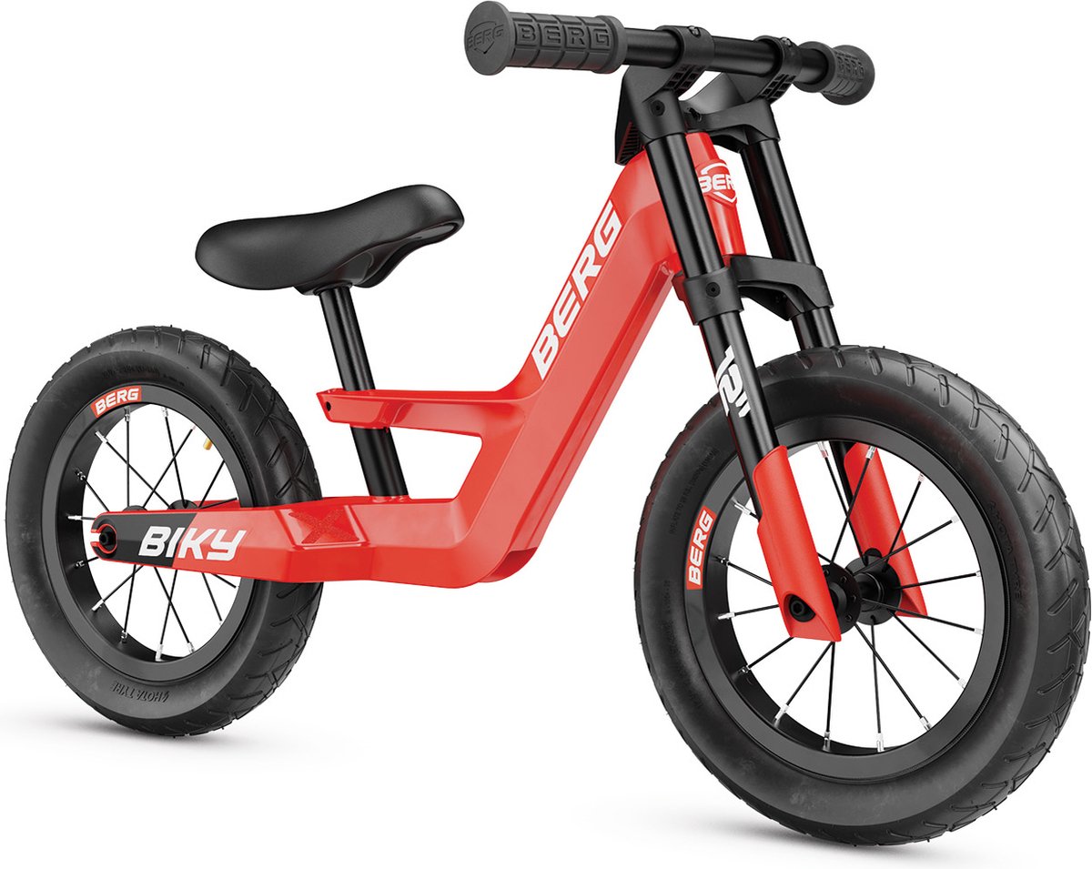 BERG Biky City Loopfiets - Lichtgewicht frame van magnesium - Verstelbaar zadel - 2 tot 5 jaar - Rood (8715839077766)