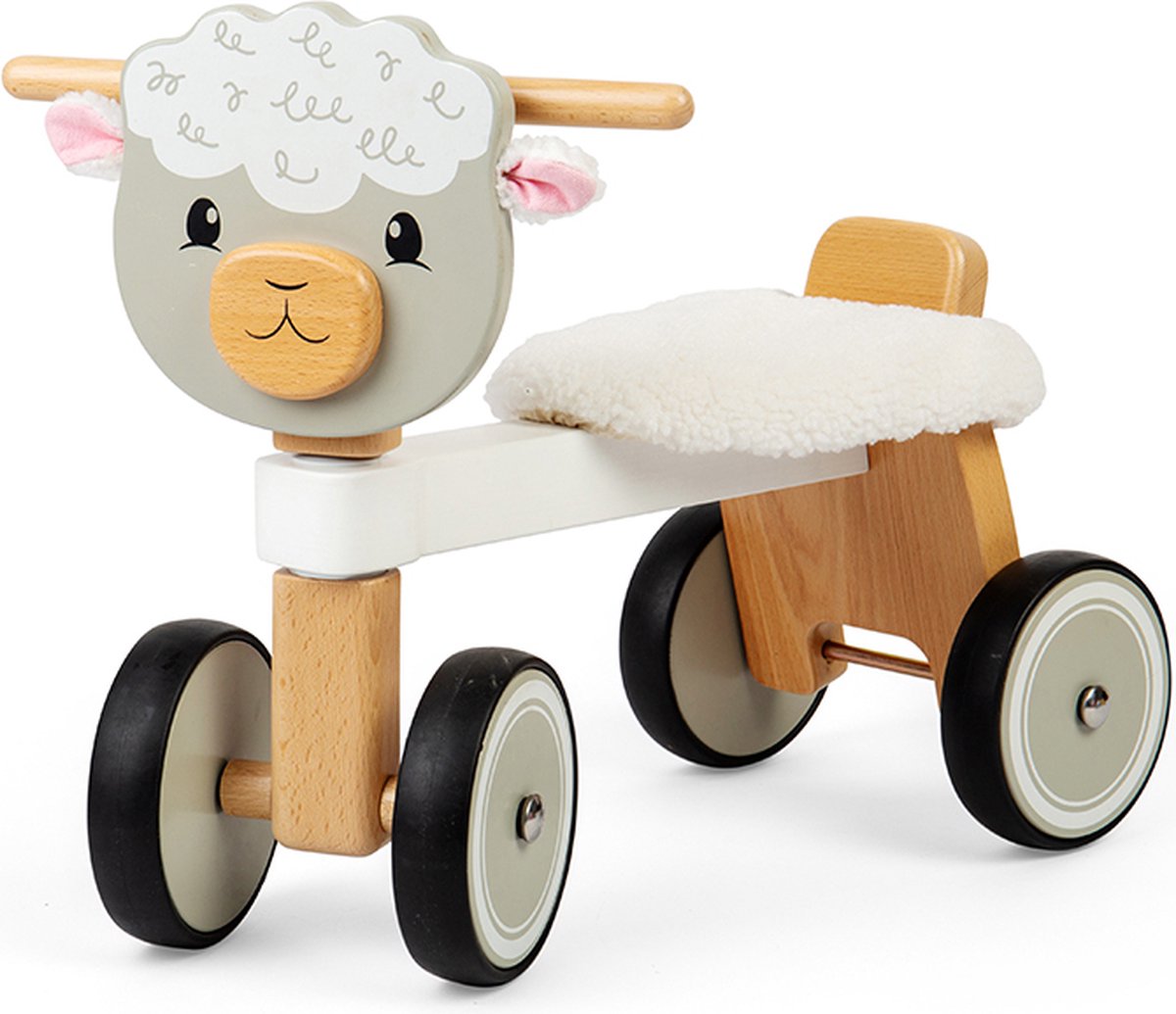 BigJigs houten loopfiets Ride On Sheep - peuter speelgoed schapenvoertuig. (0691621840580)