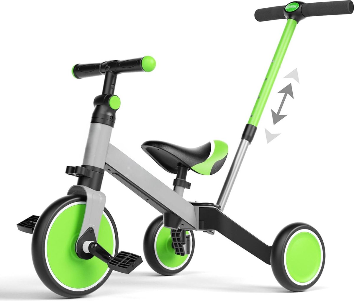 Driewieler met duwstang - 4-in-1 Loopfiets voor kinderen - 18 maanden tot 3 jaar (9503166286444)