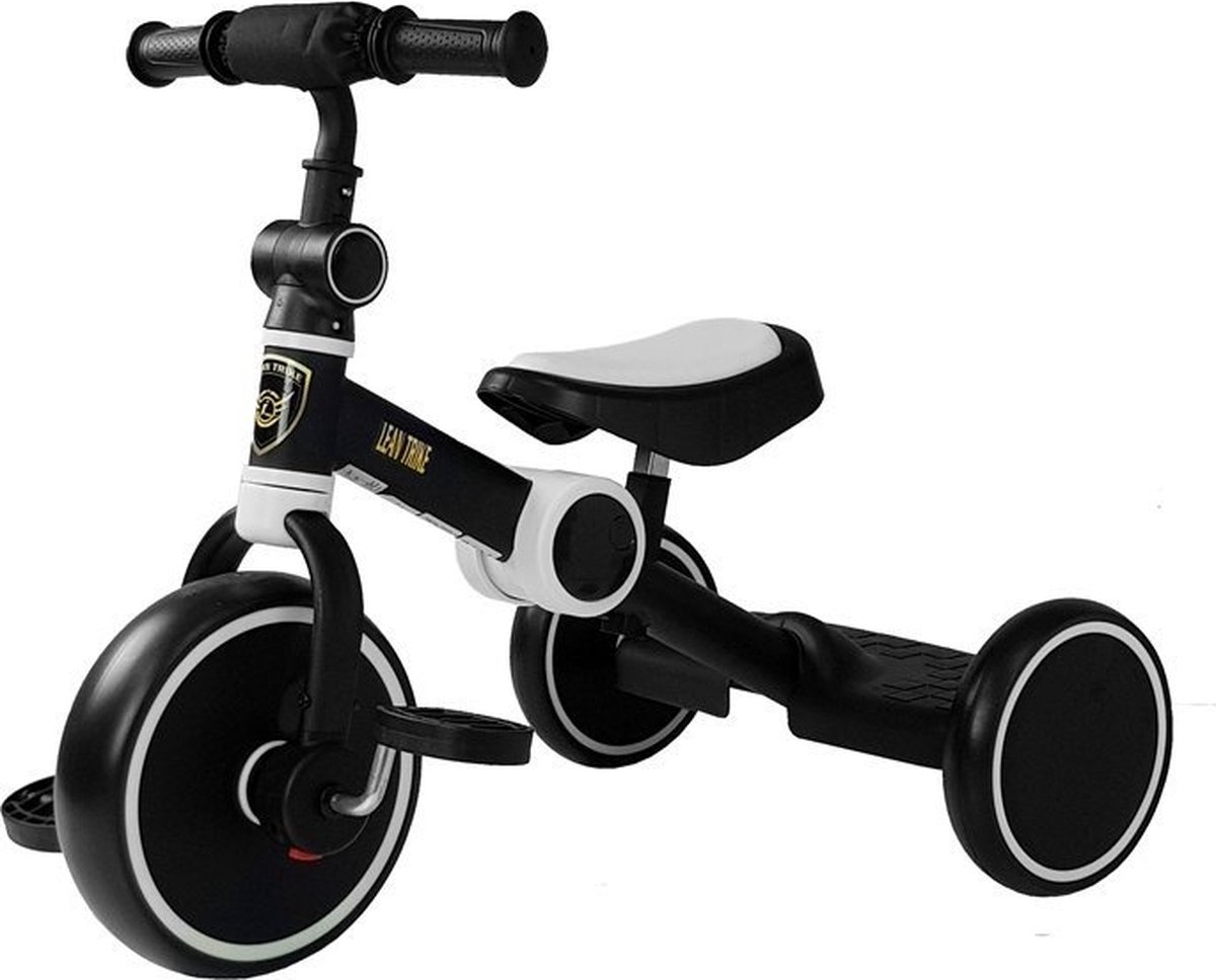 Driewieler - opvouwbaar - met trappers - zwart wit (8720602805330)