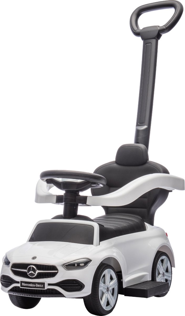 Eco Toys Wit Mercedes Benz Loopauto met Duwstang (8721003403415)
