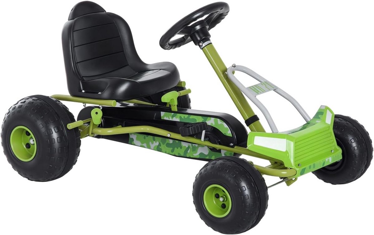 Groene Pedaalauto Skelter voor Kinderen vanaf 3 Jaar | Stevig Traptractor met Handrem (9101053881187)